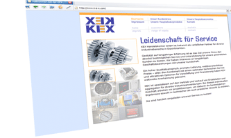 Diese Grafik zeigt die Startseite der neuen Homepage von KEX.
